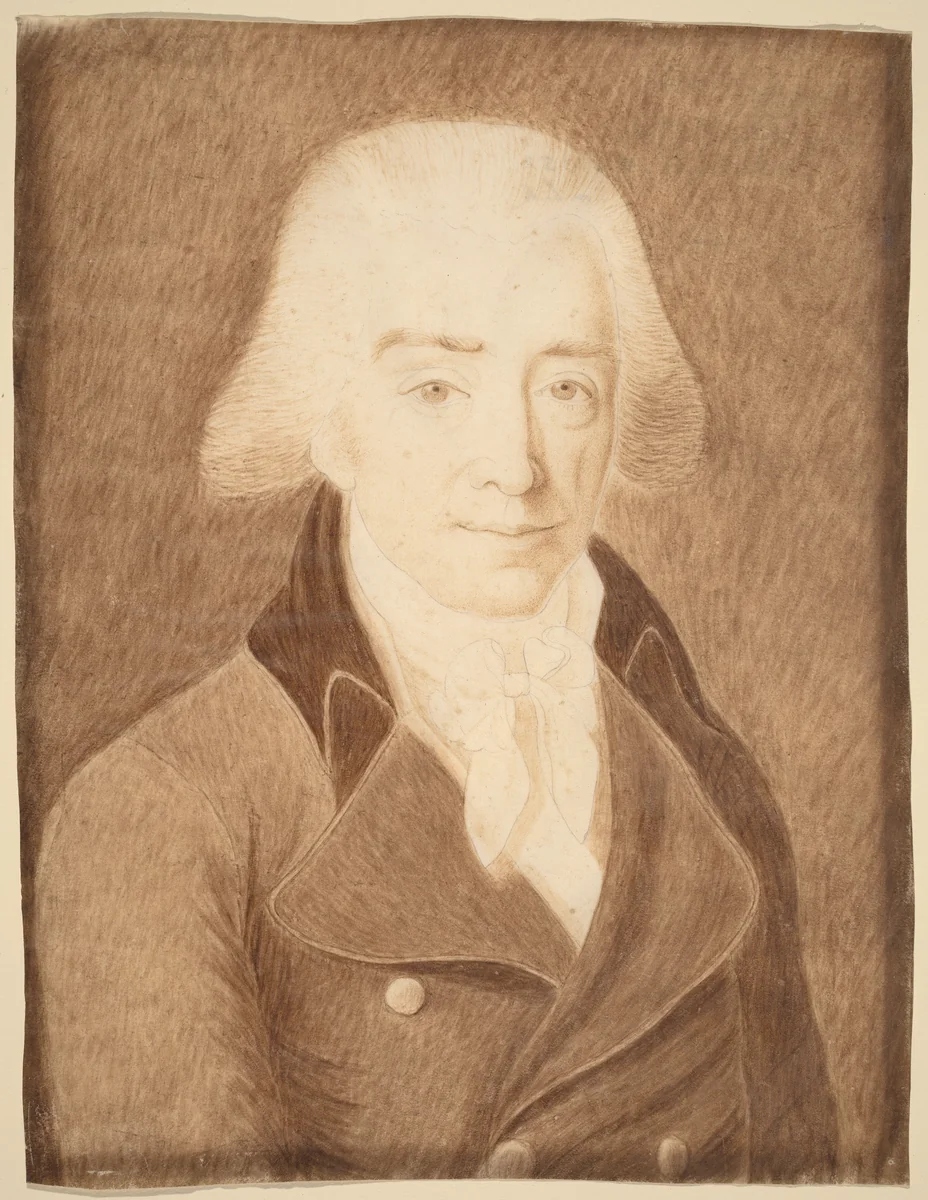 Man in a Great Coat by Joseph Badger, drawing, 1700-1799