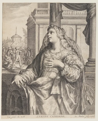 St Catherine by Jacob Matham, print, 1613