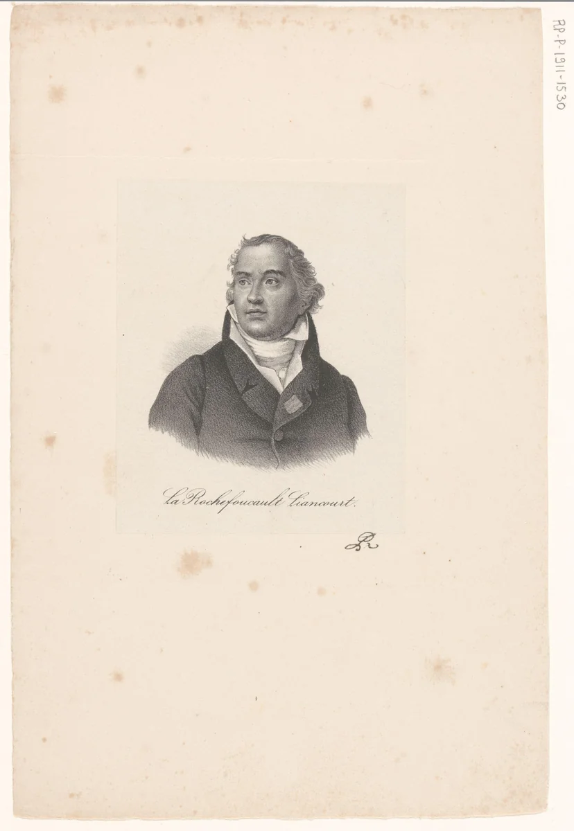 Portret van François XII de La Rochefoucauld-Liancourt by anonymous, print, 1818-1842