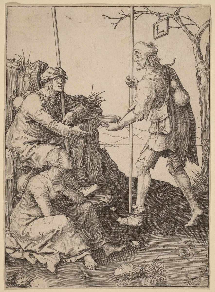 The Beggars by Lucas van Leyden, print, 1510