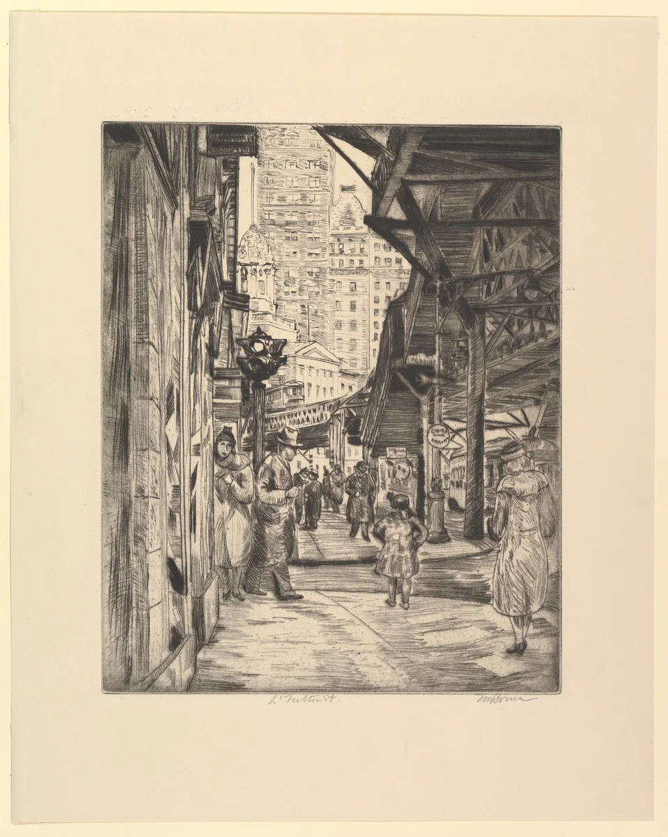 L Fulton Street by Mortimer Borne, print, 1935-1943