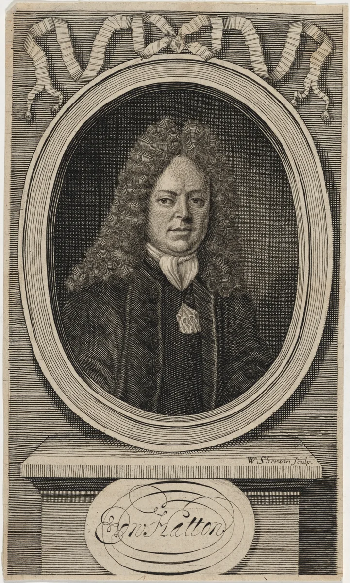 Edward Hatton, Arithmetician by William Sherwin, print, 1711