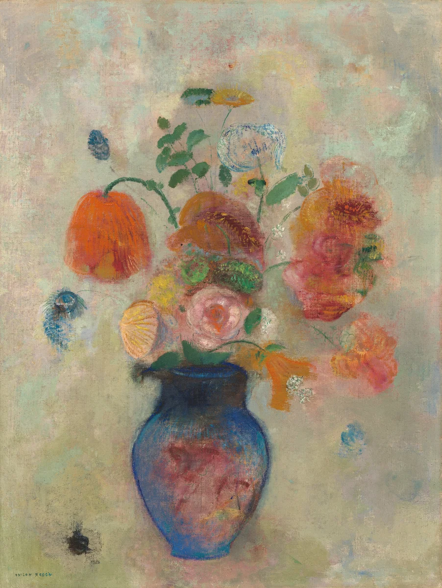 Large Vase with Flowers by Odilon Redon, painting, 1912