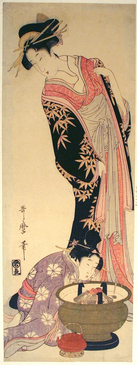 A Courtesan and her Attendant by Kitagawa Utamaro (喜多川歌麿), print, 1798-1809