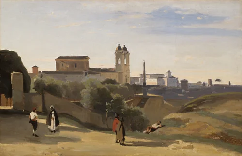 Monte Pincio, Rome by Jean-Baptiste-Camille Corot, painting, 1840-1850