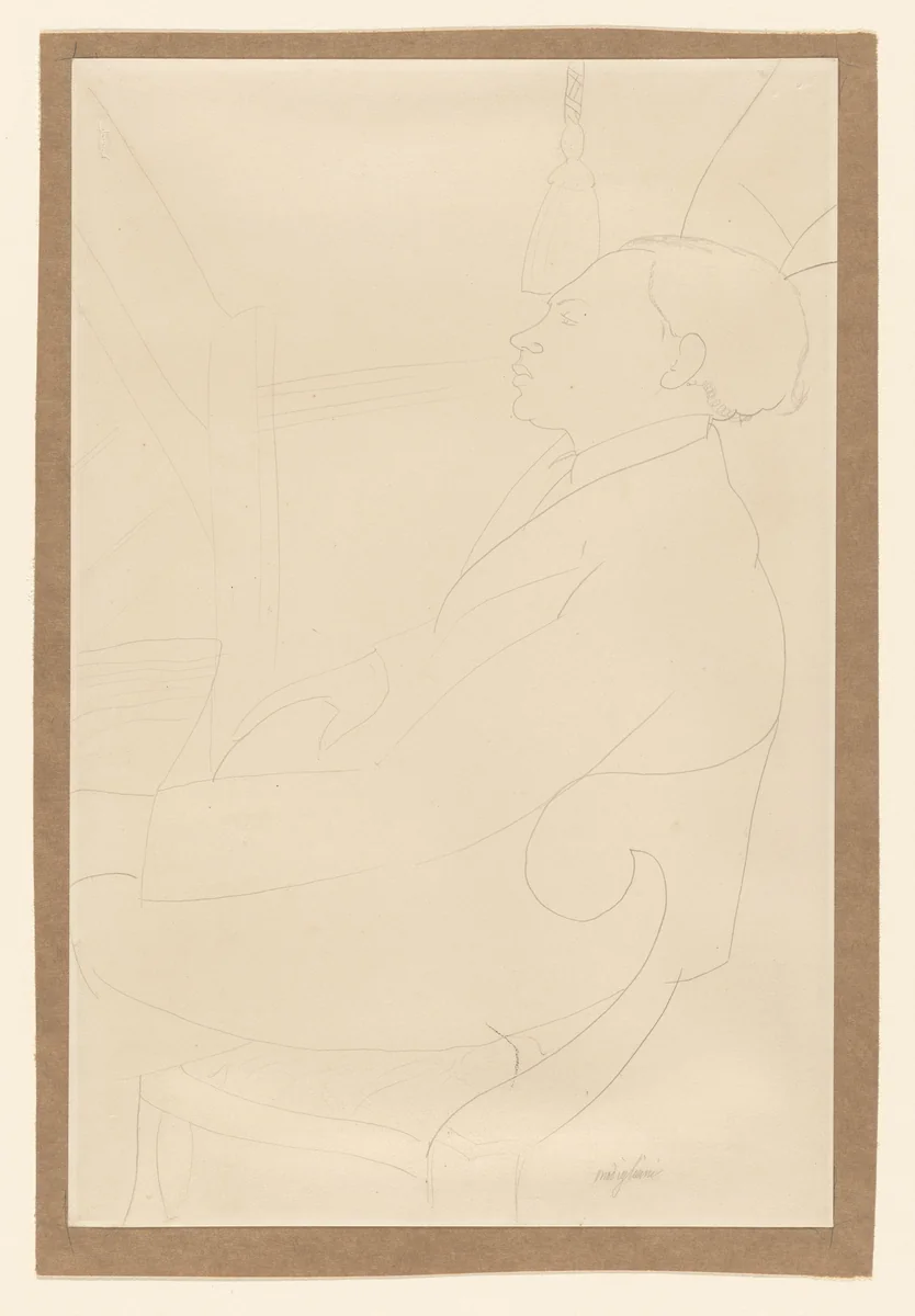 Oscar Miestchaninoff by Amedeo Modigliani, drawing, 1918