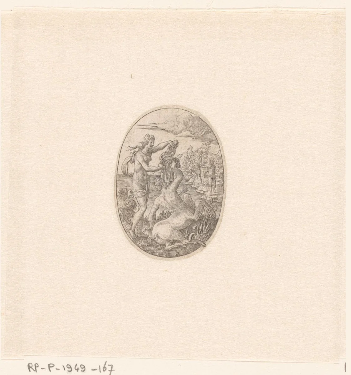 Nessus en Deianeira by Unknown, print, 1573-1580
