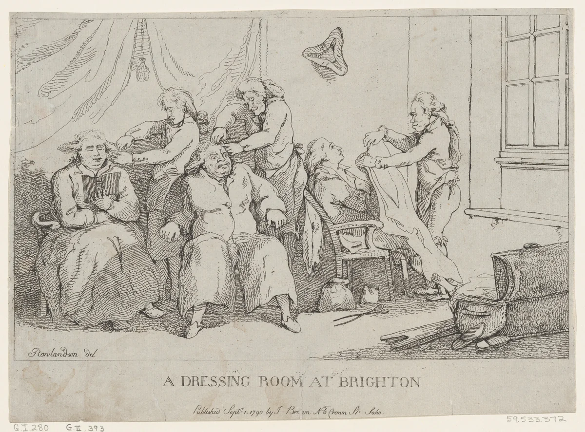 A Dressing Room at Brighton by Thomas Rowlandson, print, 1790