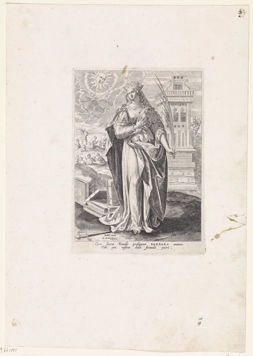 Heilige Barbara by Unknown, print, 1583-1587