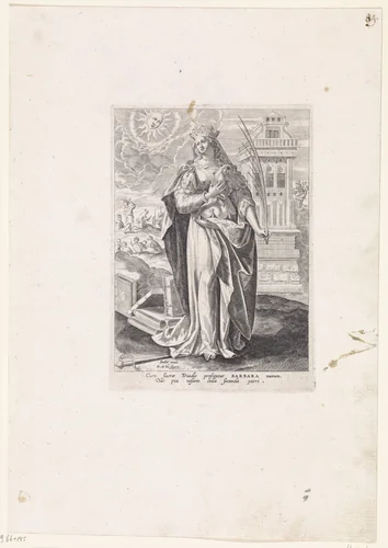 Heilige Barbara by Unknown, print, 1583-1587