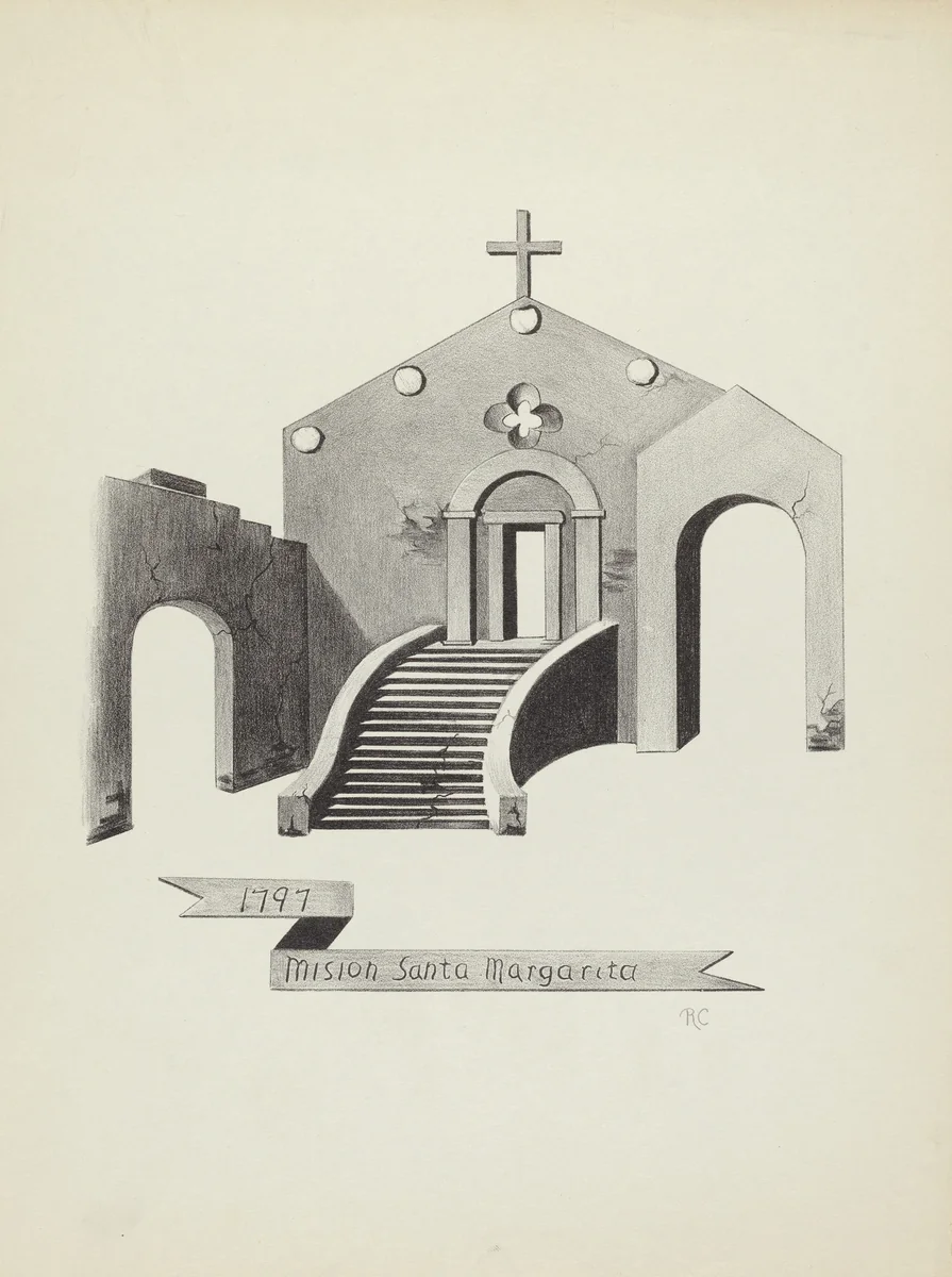 Mision Santa Margarita by James Jones, index of american design, 1935-1942