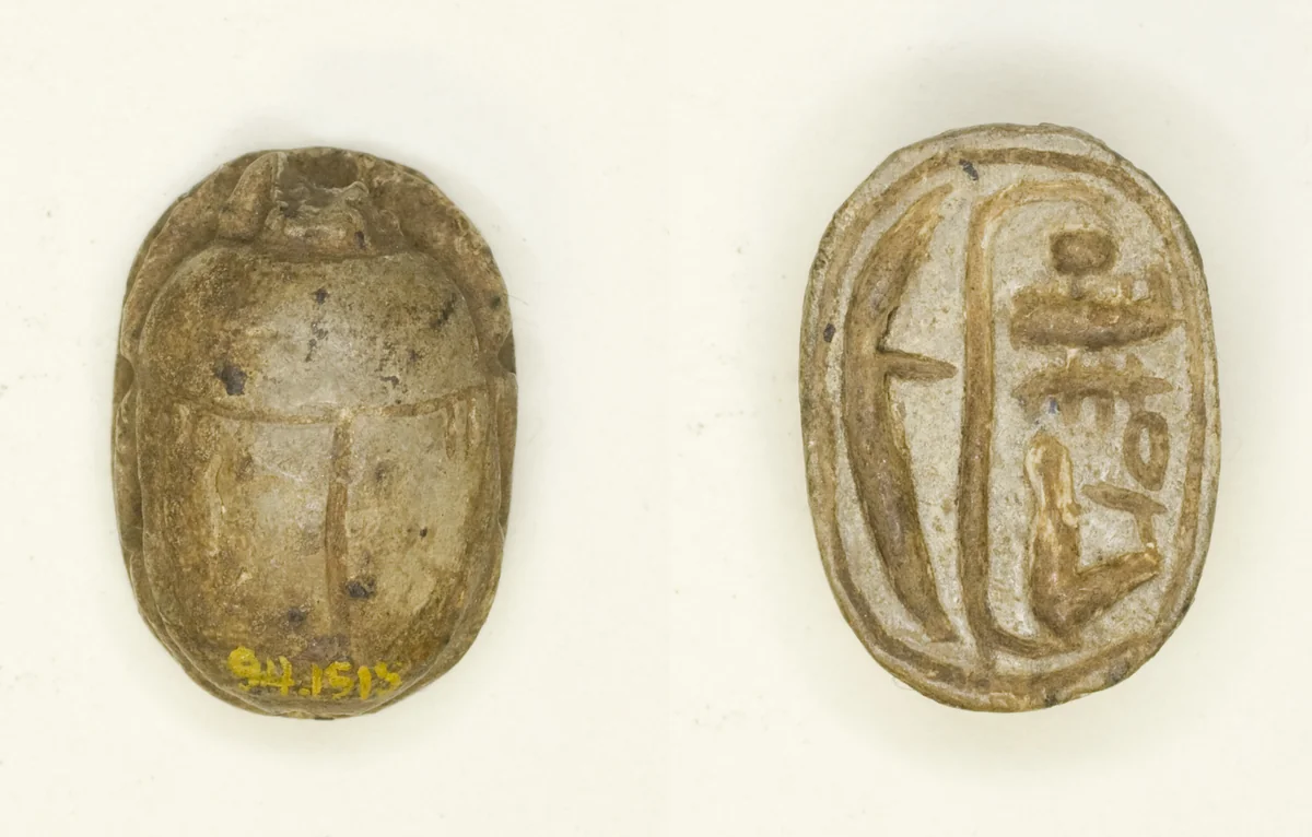 Scarab: Menmaatra (Sety I) by Egyptian, other, -1294--1279
