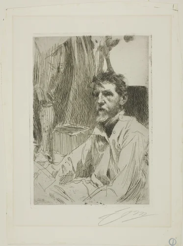 August Saint Gaudens I by Anders Zorn, print, 1898