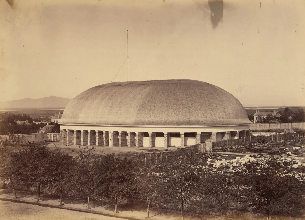 Plate 50. Great Mormon Tabernacle by Andrew Joseph Russell, photograph, 1869