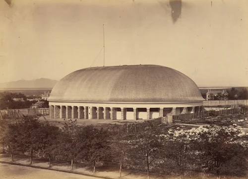Plate 50. Great Mormon Tabernacle by Andrew Joseph Russell, photograph, 1869