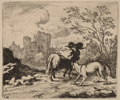 Reynard Asks the Ram to Deliver a Document by Allart van Everdingen, print, 1645-1656