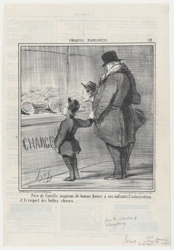 La Visite à l'Atelier, from Croquis Parisiens, published in Le Charivari, May 22, 1857 by Honoré Daumier, print, 1857