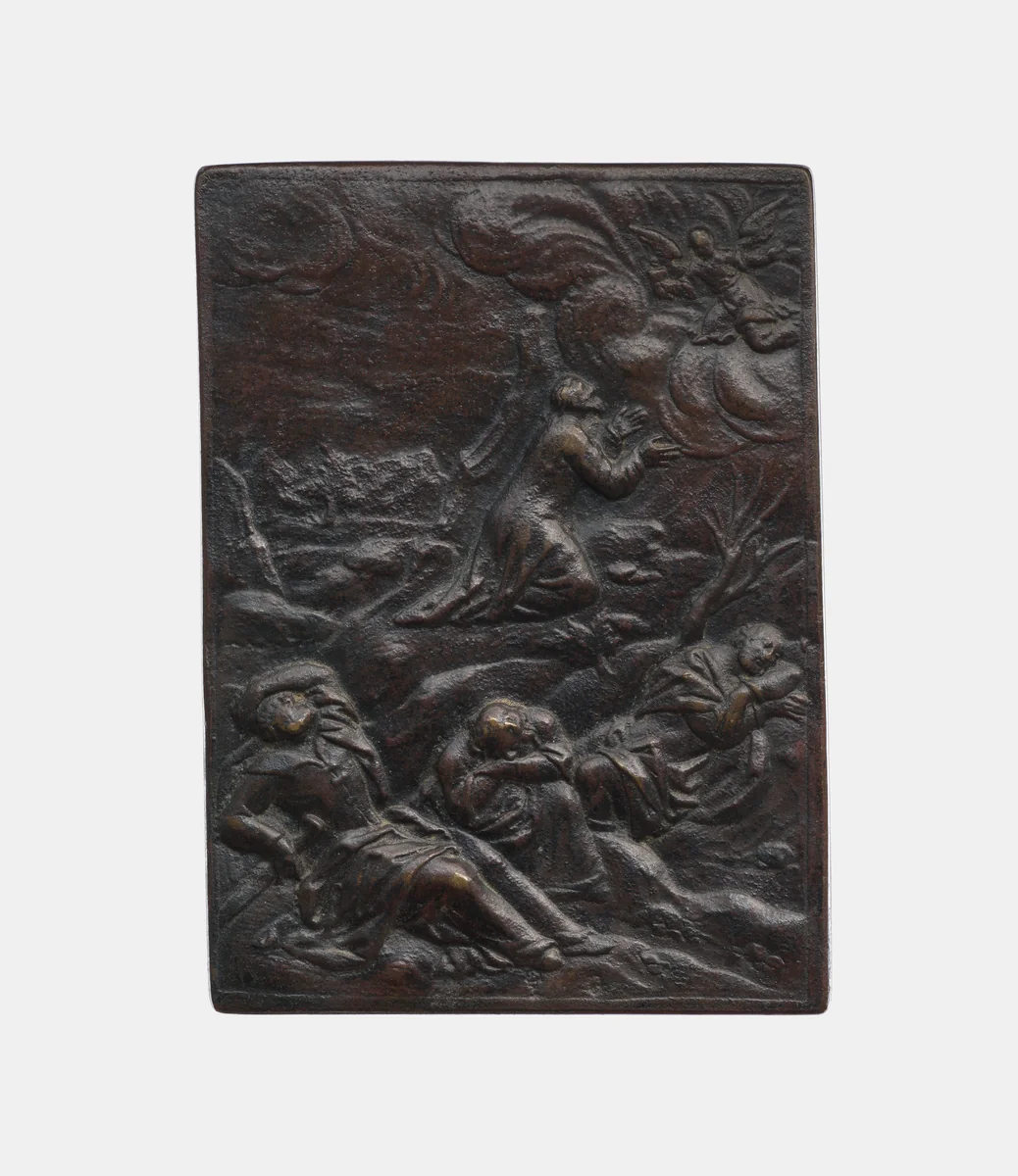 Christ at the Mount of Olives by Master of the Passion, metalwork, 1575-1599