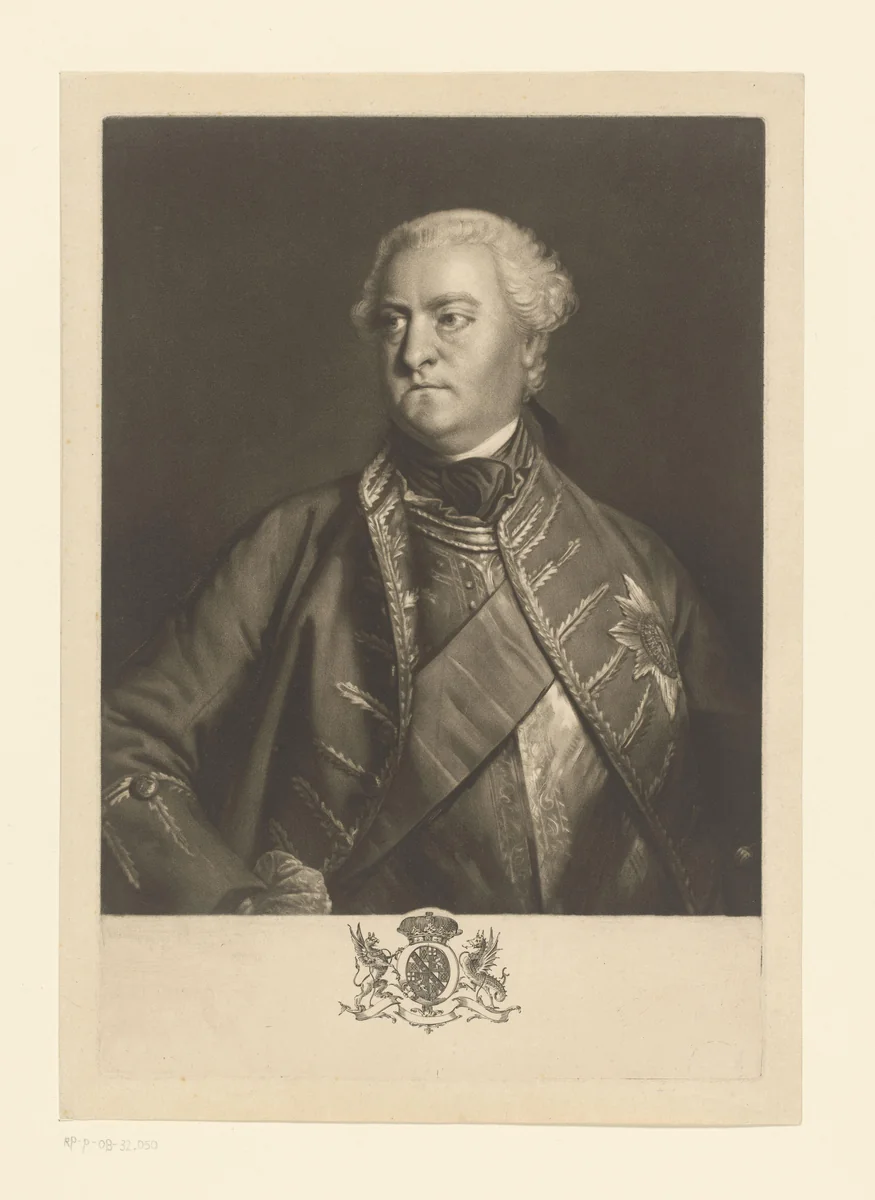 Portret van Charles Spencer by Richard Houston, print, 1731-1775