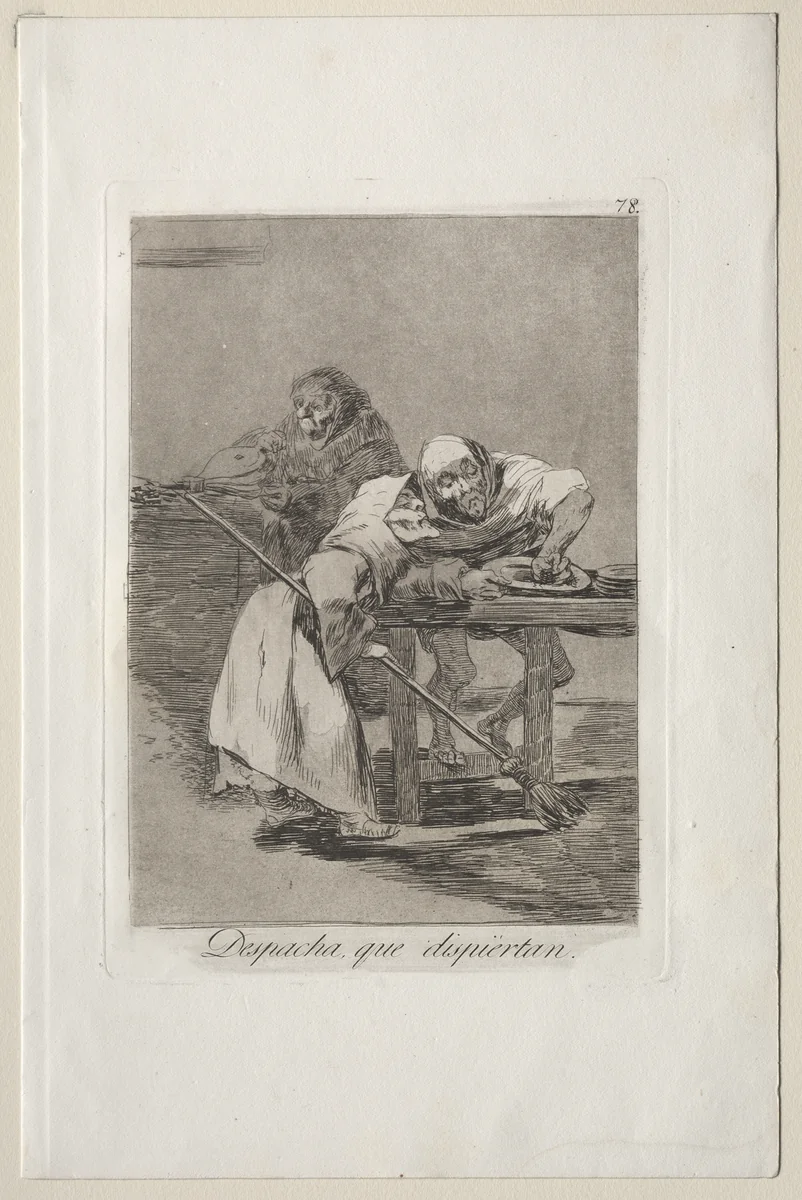 Be Quick, They are Waking Up, Plate 78 by Francisco de Goya, print, 1799