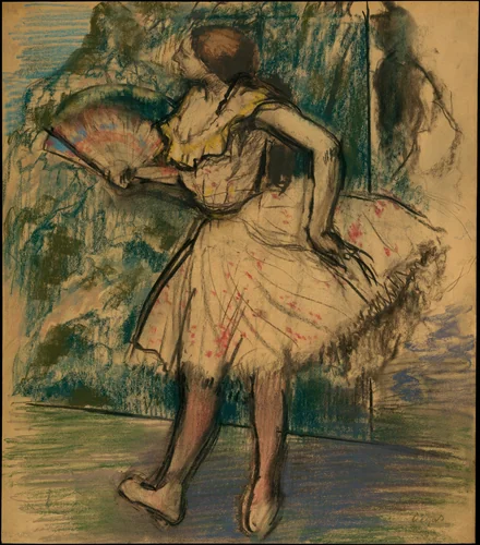 Dancer with a Fan by Edgar Degas, drawing, 1890-1895