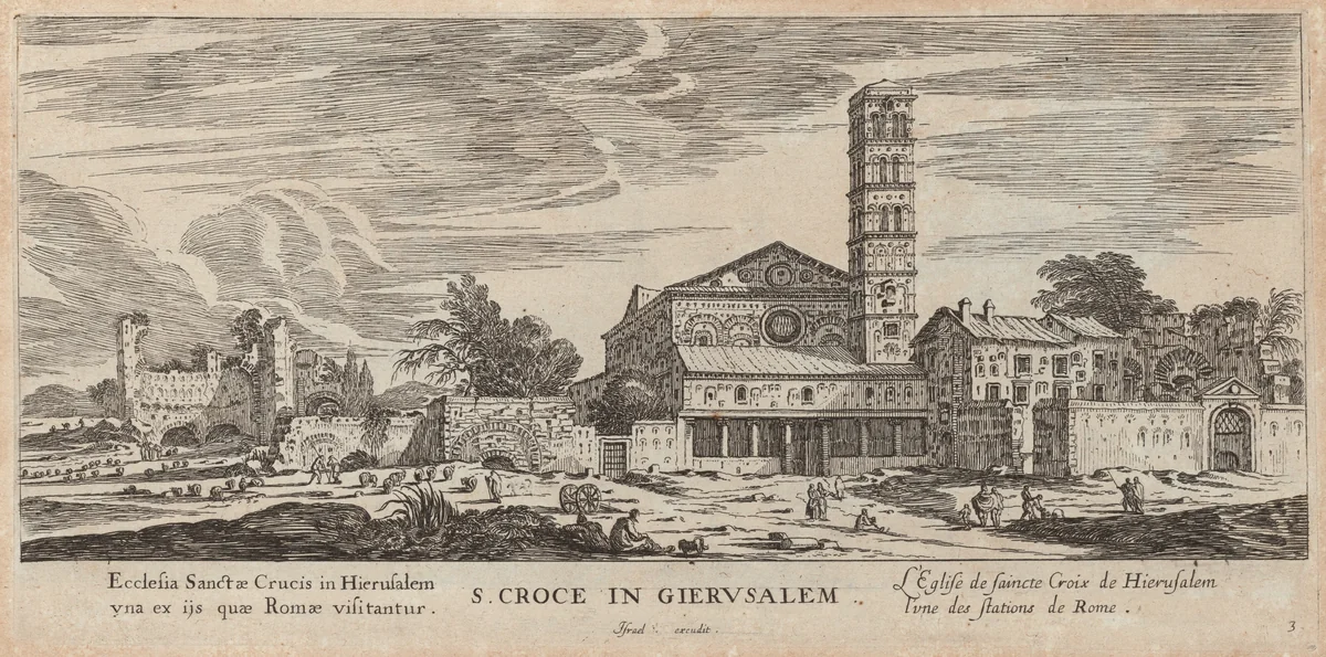 S. Croce in Gierusalem by Israël Silvestre, print, 1640-1660