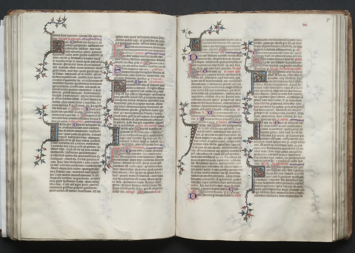 The Gotha Missal: Fol. 75r, Text by Master of the Boqueteaux, book, 1370-1380