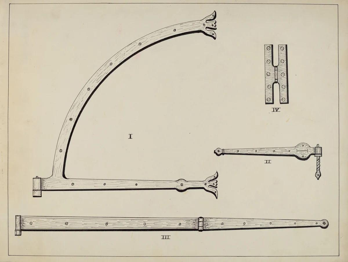 Door Hinges by James M. Lawson, index of american design, 1936