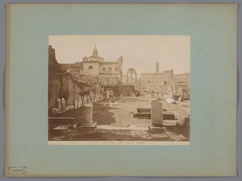 Huis van de Vestaalse Maagden op het Forum Romanum te Rome, Italië by anonymous, photograph, 1851-1900