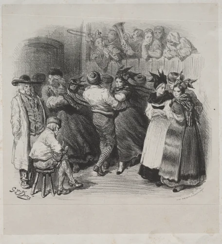 Musical Works of Ernest Doré: Souvenir of Alsace, Alsatian Dance - Title Page by Gustave Doré, print, 1854-1883