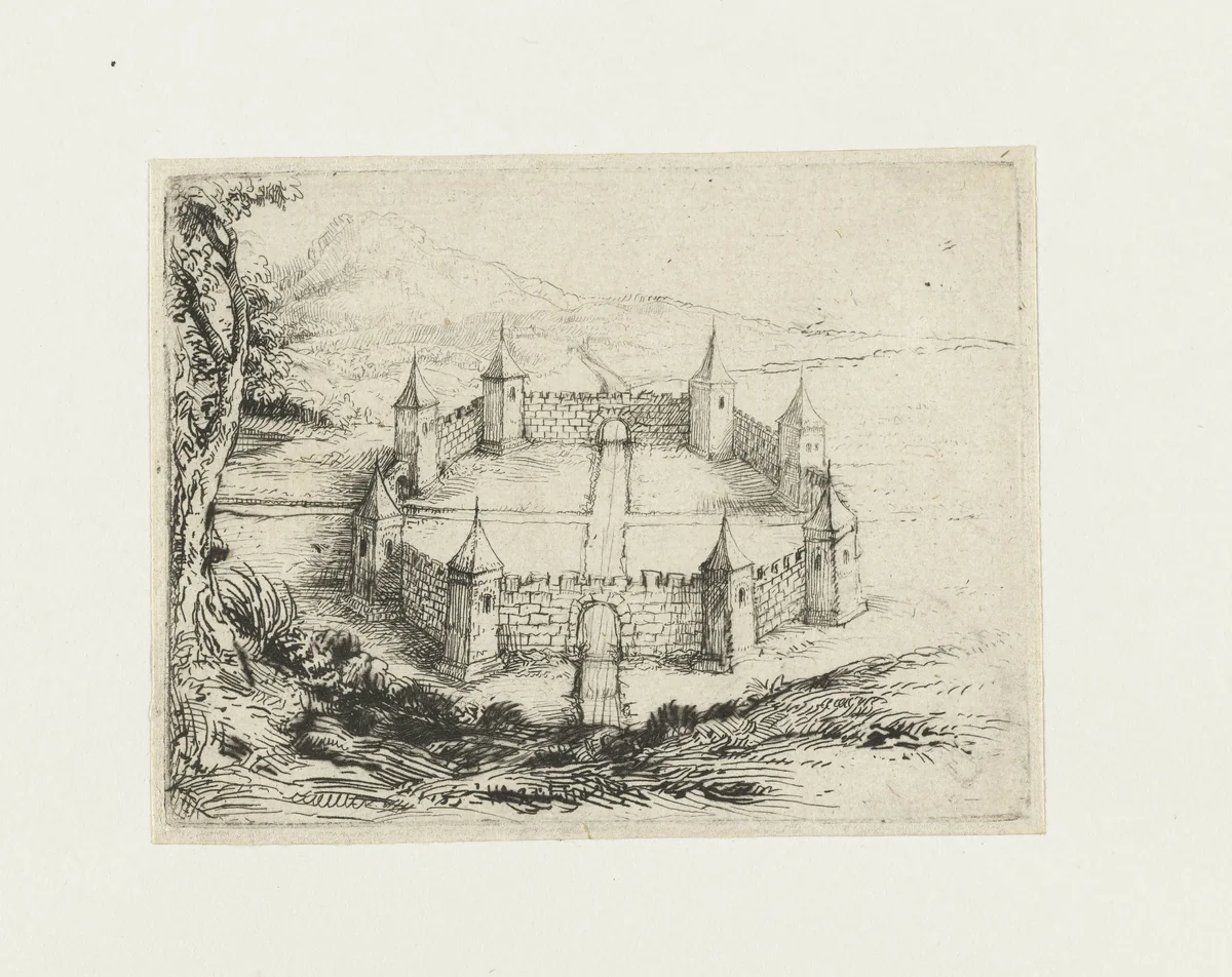 Kasteel by anonymous, print, 1630-1700