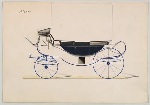 Landau #922 by Brewster & Co., drawing, 1850-1870
