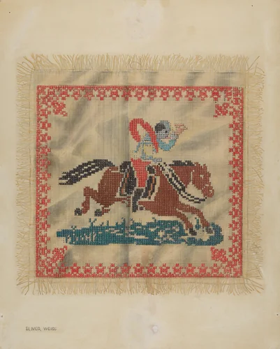 Cross-Stitch Antimacassar by Elmer Weise, index of american design, 1937