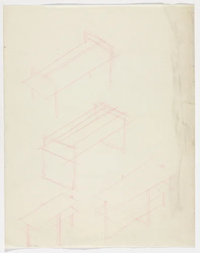 Table (Perspective sketches) by Ludwig Mies van der Rohe, mies van der rohe archive, 1926