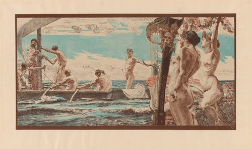 Odysseue und die Sirenen (Odysseus and the Sirens) by Otto Greiner, print, 1894