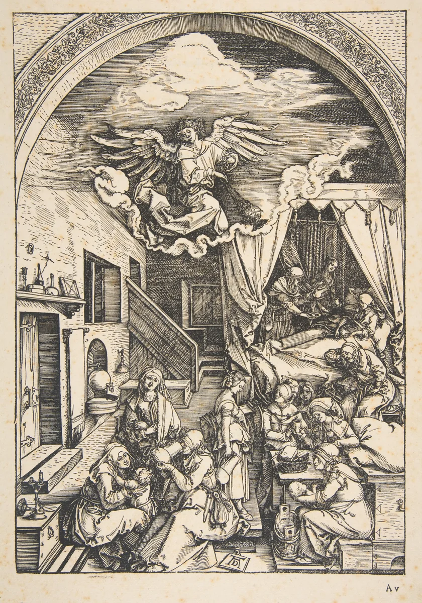 The Birth of the Virgin, from "The Life of the Virgin" by Albrecht Dürer, print, 1503