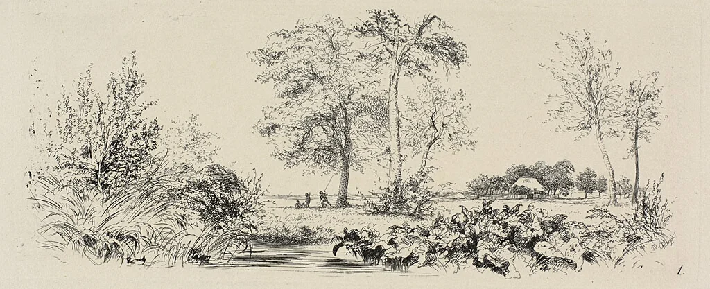 Plate one, from Radierversuche by Adolph Menzel, print, 1844