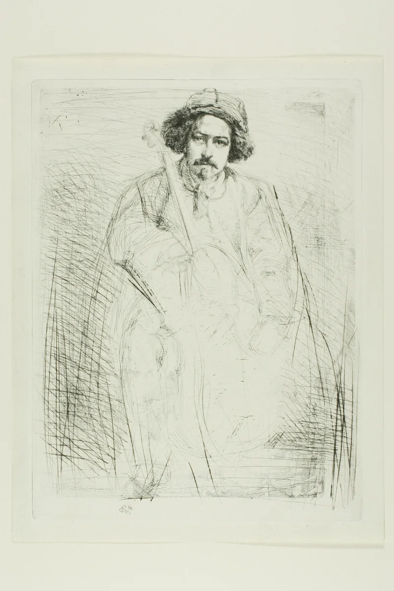 J. Becquet, Sculptor by James McNeill Whistler, print, 1859