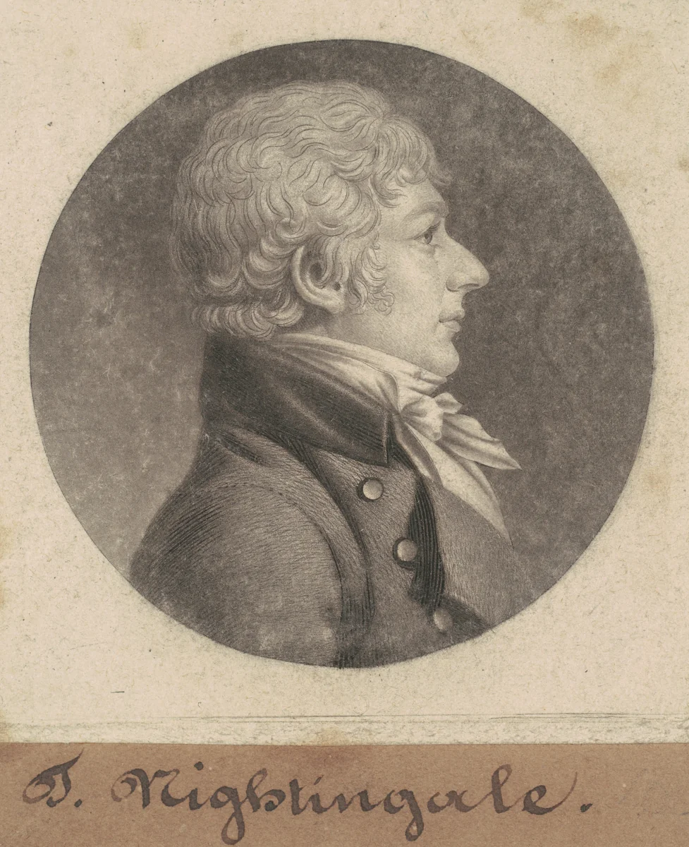 T. Nightingale by Charles B. J. Févret de Saint-Mémin, print, 1801