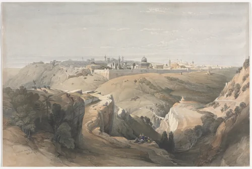 Jerusalem from the Mount of Olives by David Roberts, print, 1839