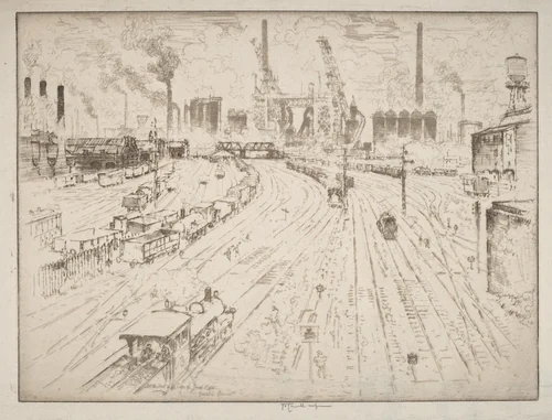 Tracks, Oberhausen by Joseph Pennell, print, 1910