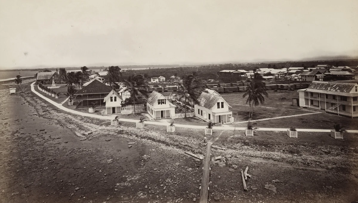 Aspinwall from the Light House by Eadweard Muybridge, photograph, 1875