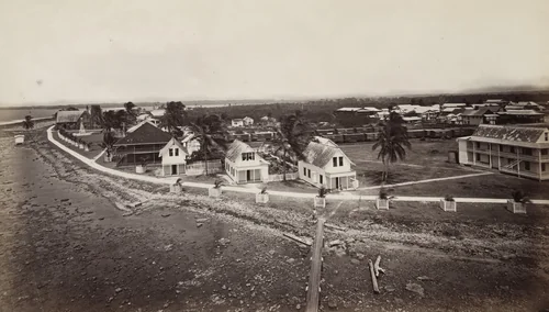 Aspinwall from the Light House by Eadweard Muybridge, photograph, 1875