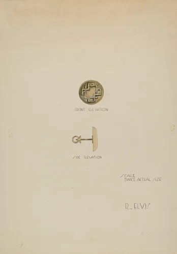 Earring by Roberta Elvis, index of american design, 1936