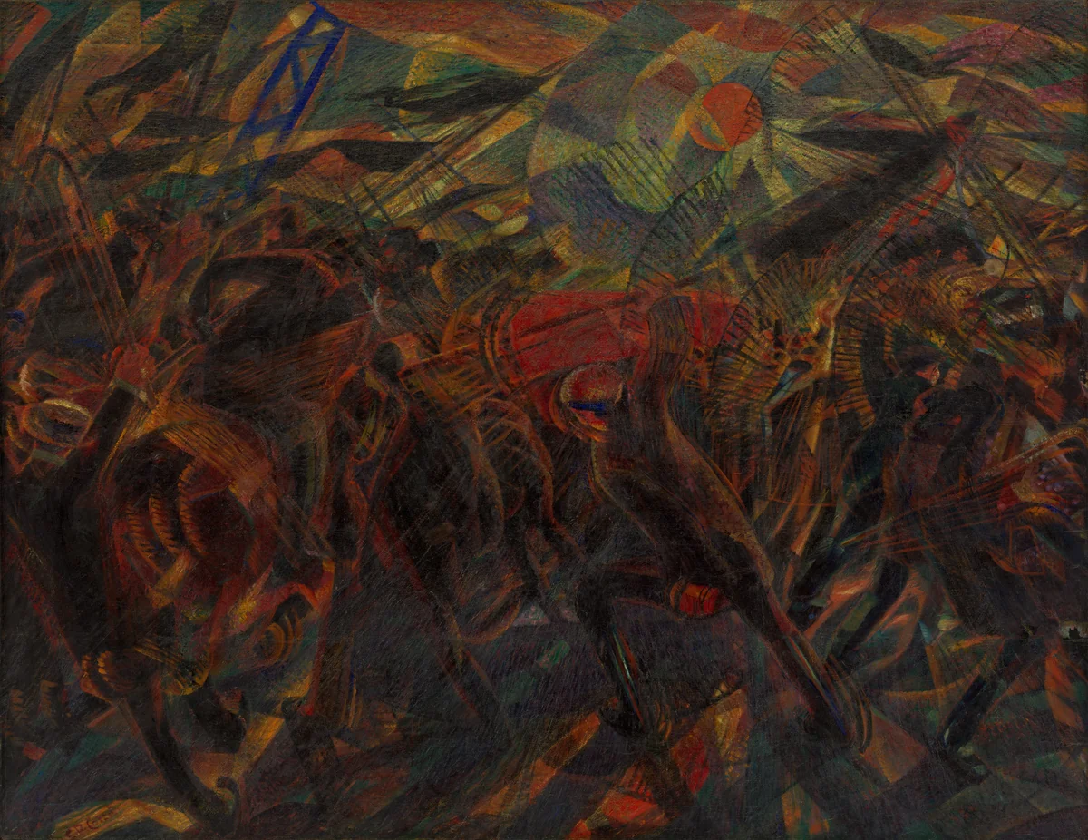 Funeral of the Anarchist Galli by Carlo Carrà, painting, 1910