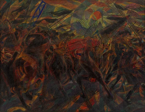 Funeral of the Anarchist Galli by Carlo Carrà, painting, 1910