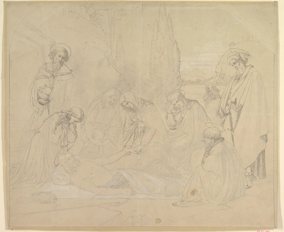 The Lamentation by Johann Friedrich Overbeck, drawing, 1840-1845