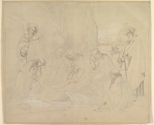 The Lamentation by Johann Friedrich Overbeck, drawing, 1840-1845