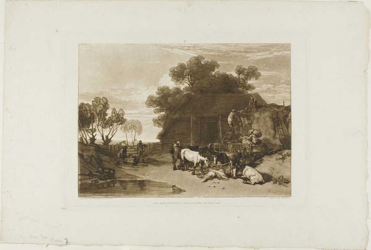 The Straw Yard, plate 7 from Liber Studiorum by Joseph Mallord William Turner, print, 1808