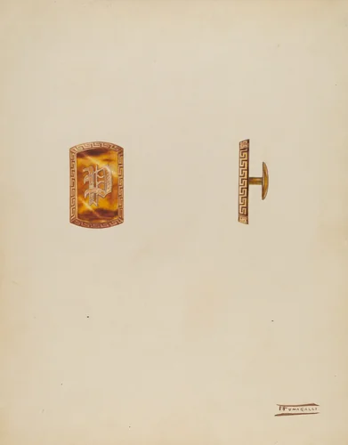 Cuff Buttons by Frank Fumagalli, index of american design, 1935-1942
